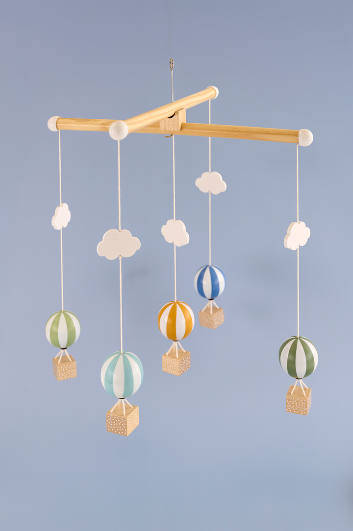 Móvil madera Globos Azul