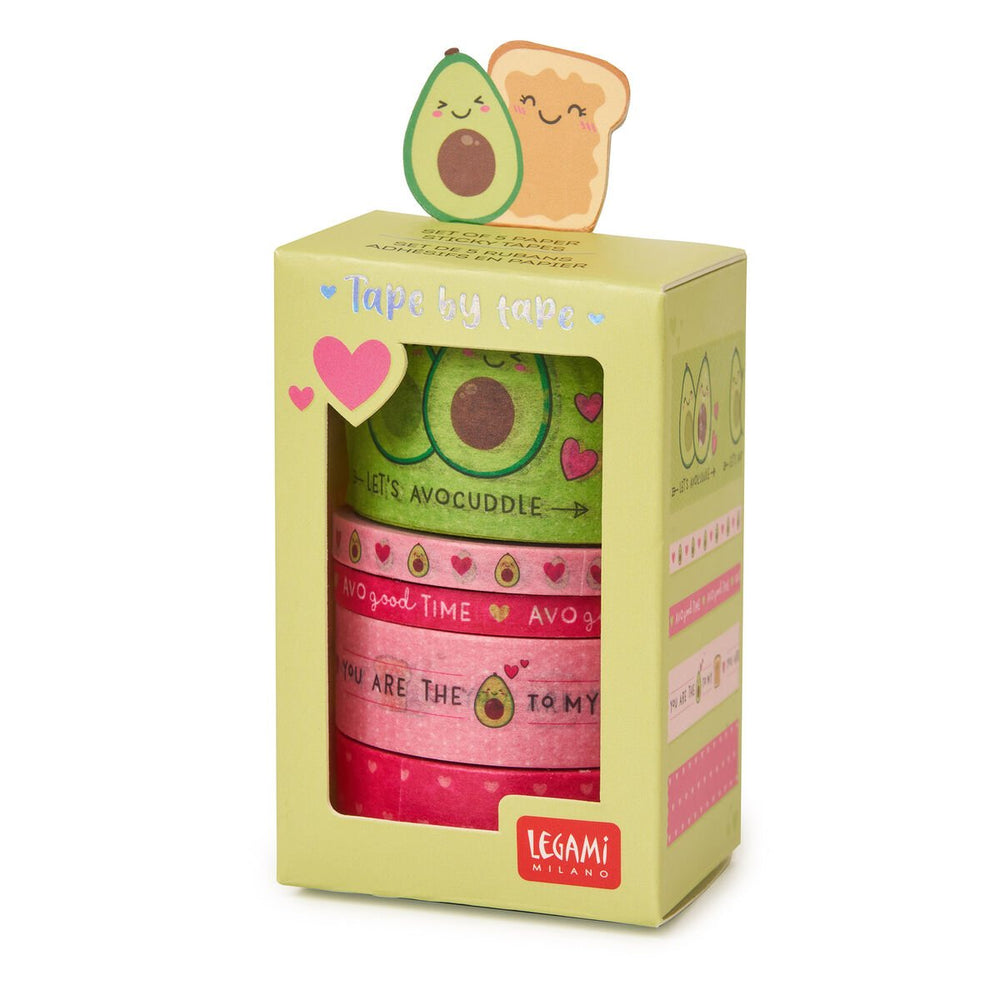 Set de 5 Cintas Adhesivas de Papel - Tape By Tape - Avocado