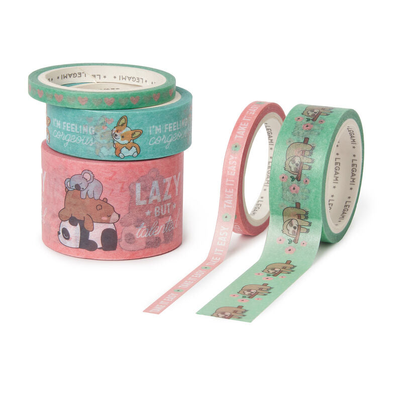 Set de 5 Cintas Adhesivas de Papel - Tape By Tape - Cute animals
