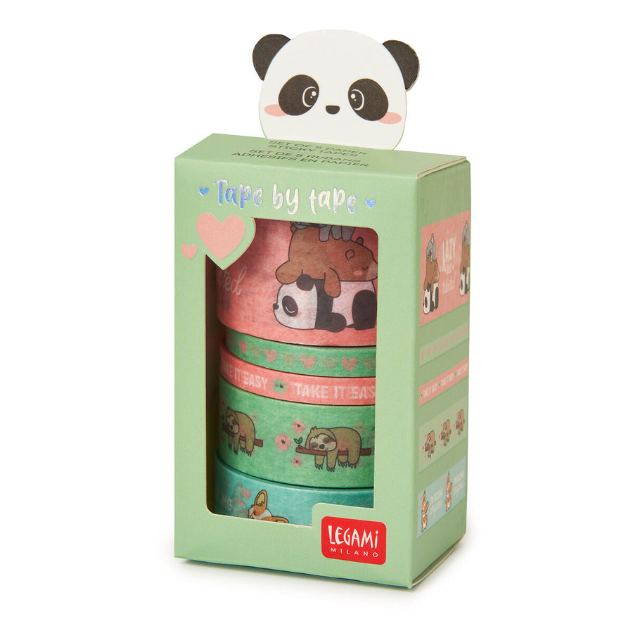 Set de 5 Cintas Adhesivas de Papel - Tape By Tape - Cute animals