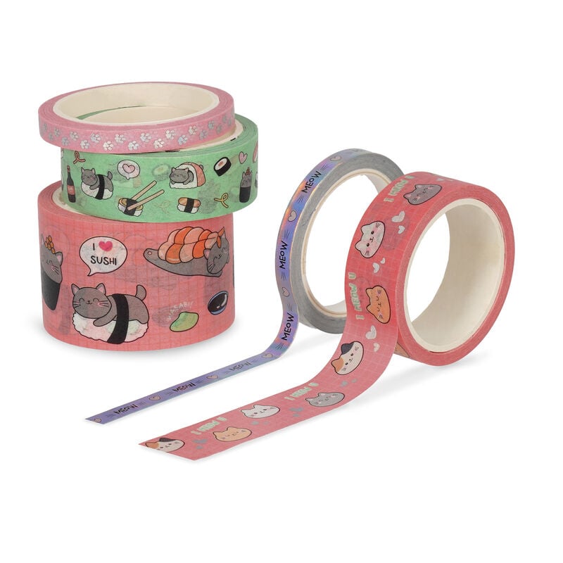 Set de 5 Cintas Adhesivas de Papel - Tape By Tape - Kitty