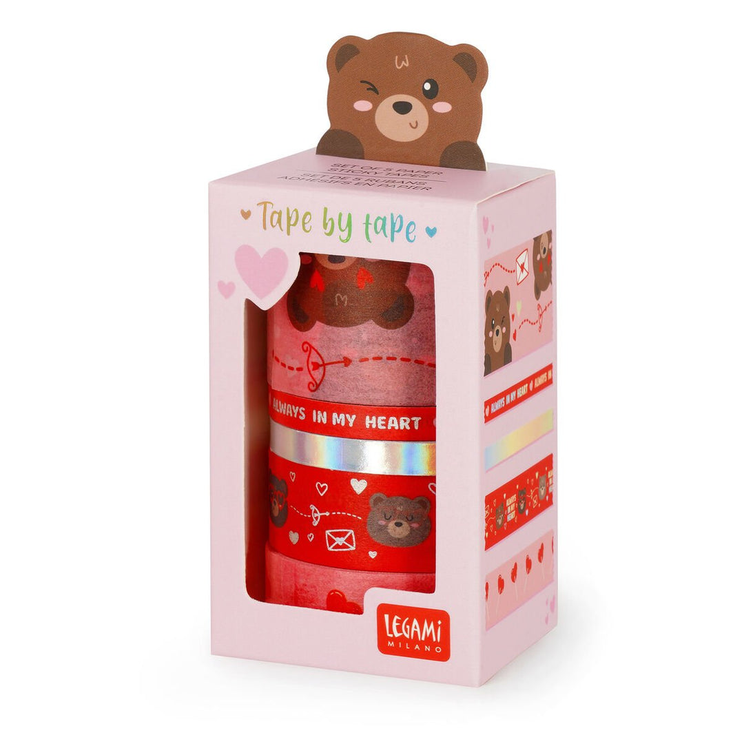 Set de 5 Cintas Decorativas Adhesivas de Papel Teddy Bear - Tape By Tape
