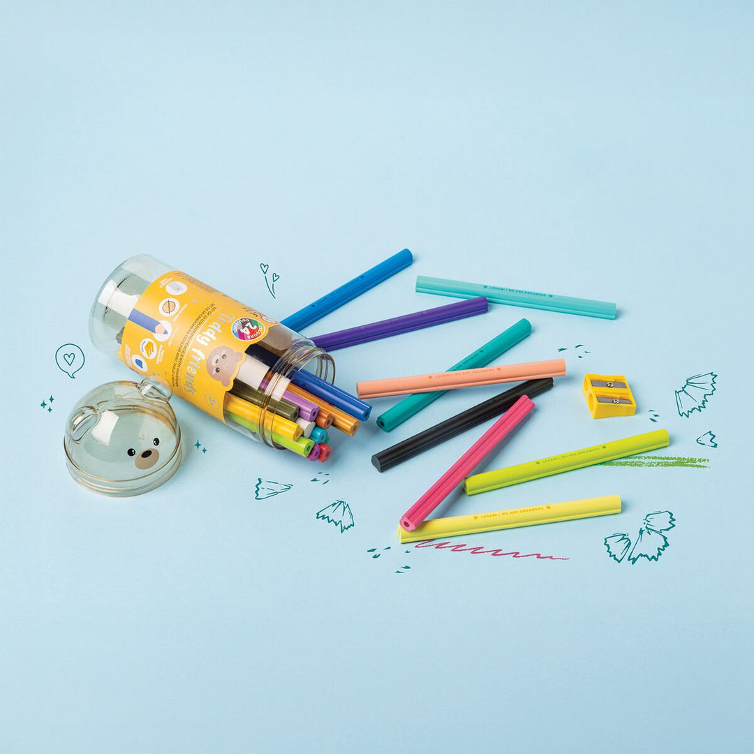 Set de 24 Lápices de Colores con Sacapuntas - Teddy Friends