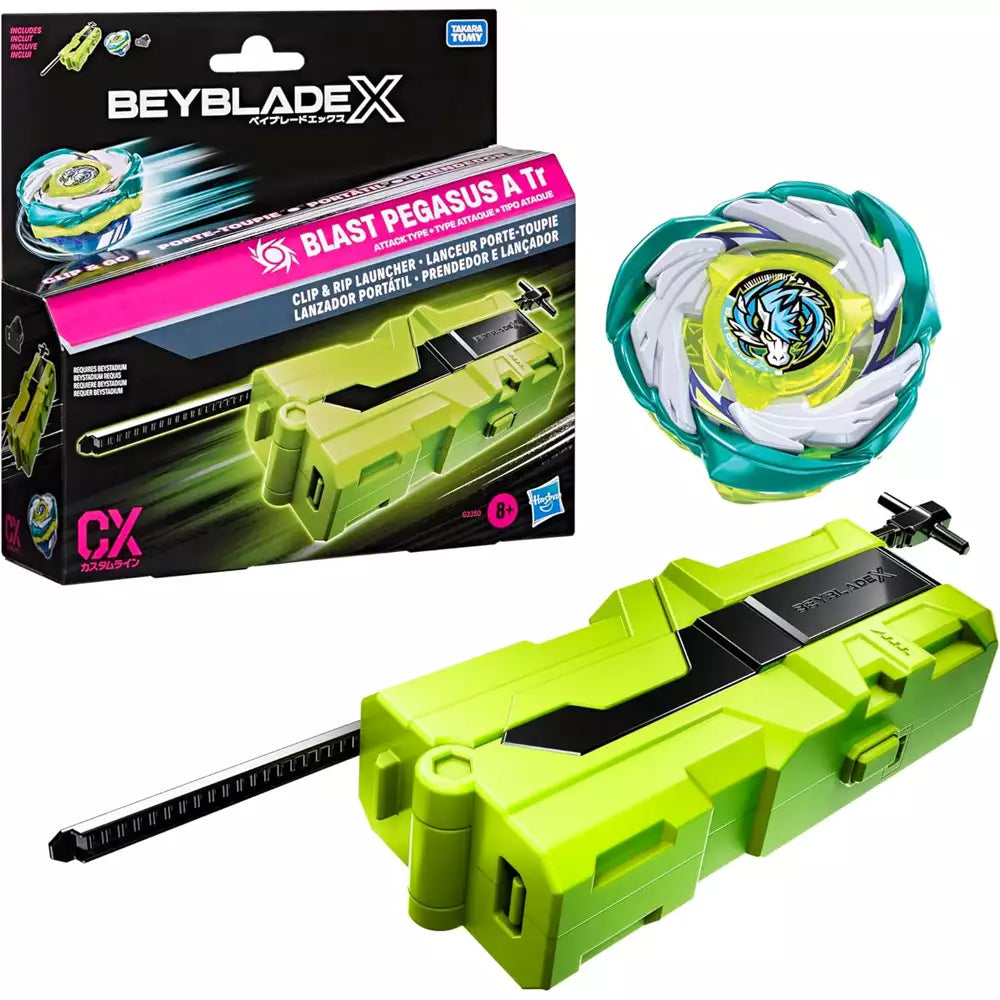 Beyblade X Set de Lanzador Verde con Peonza Blast Pegasus A Tr
