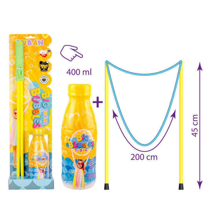 Tuban Kit Bubbles gigantes varita y 400 ml líquido