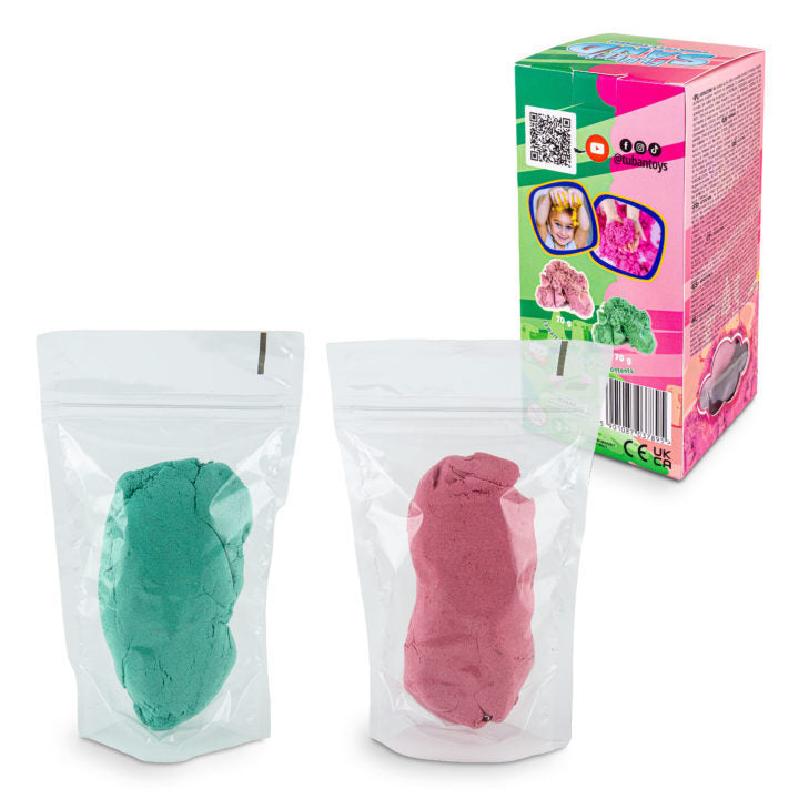 Tuban Conjunto Fluffy Sand rosa y verde 2 x 70 g