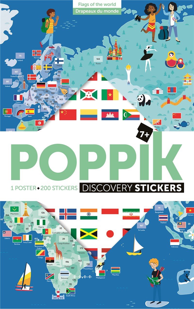 Gran Póster de Pegatinas "Banderas del mundo"