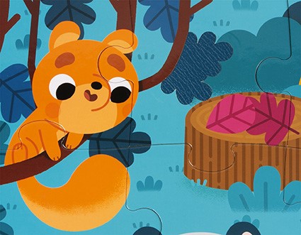 Puzzle táctil Los animales del bosque