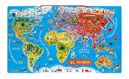 Puzzle magnético atlas mundial versión en español