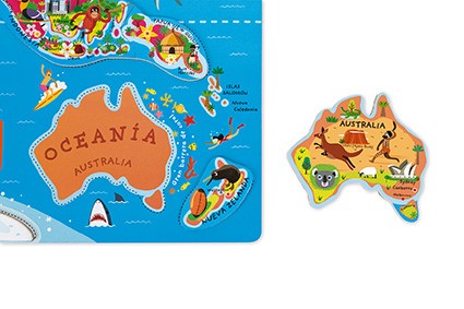 Puzzle magnético atlas mundial versión en español