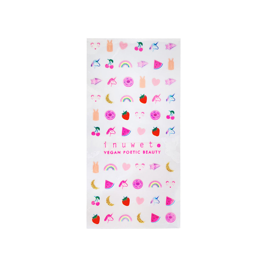 My little beauty house: dos esmaltes de uñas (turquesa y morado) + tatuajes + pegatinas de uñas