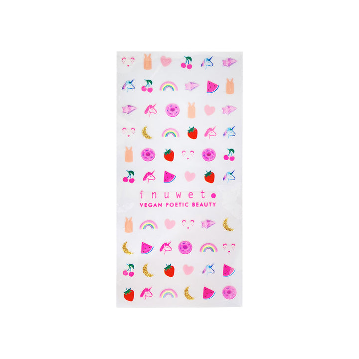 My little beauty house: dos esmaltes de uñas (turquesa y morado) + tatuajes + pegatinas de uñas