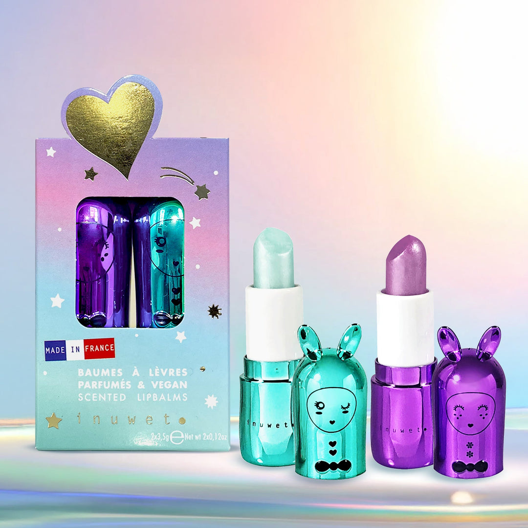 Set de 2 labiales Noel Rainbow: cupcake & grosella negra