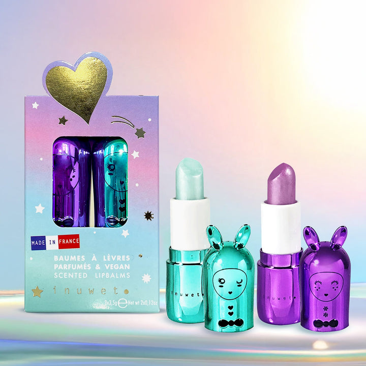 Set de 2 labiales Noel Rainbow: cupcake & grosella negra