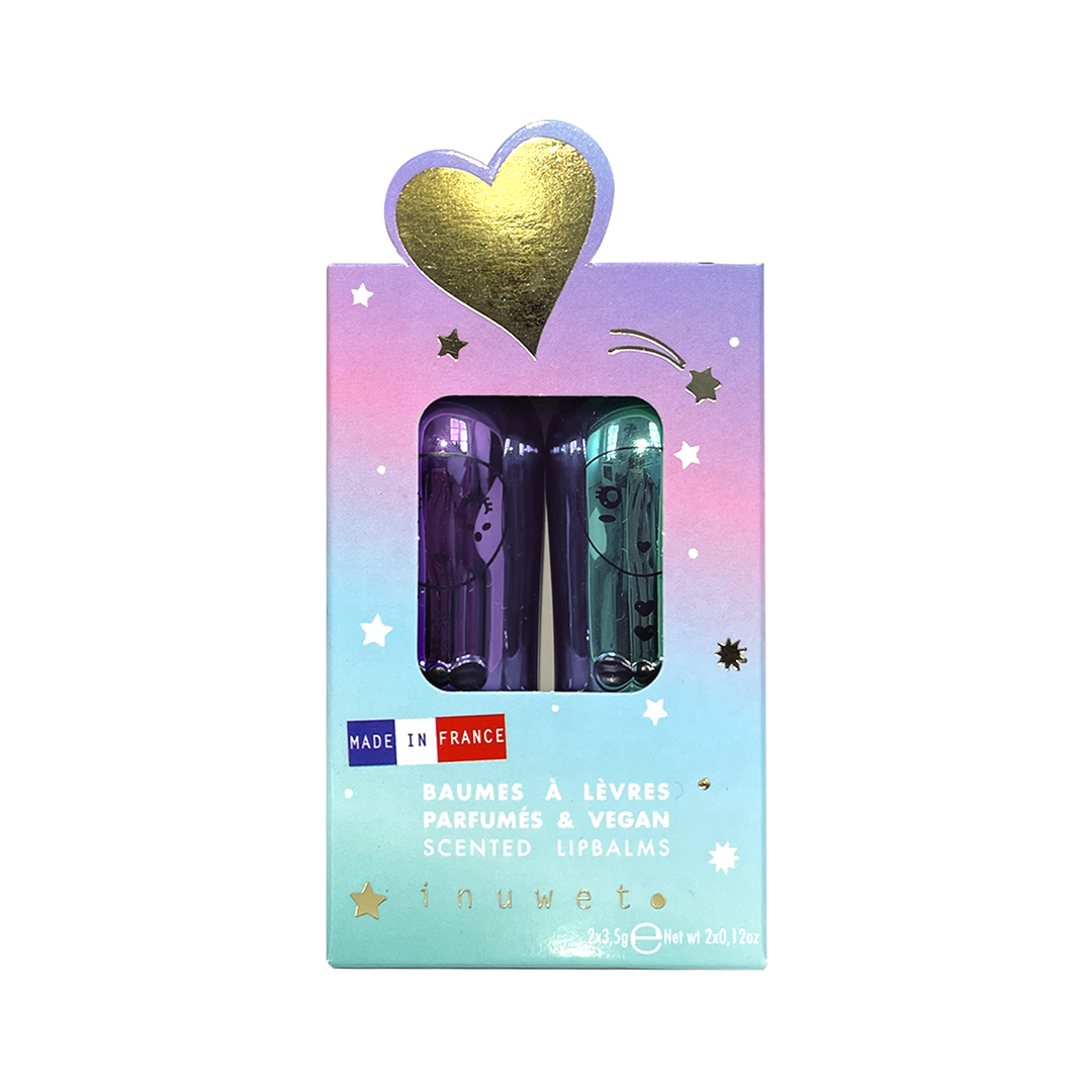 Set de 2 labiales Noel Rainbow: cupcake & grosella negra