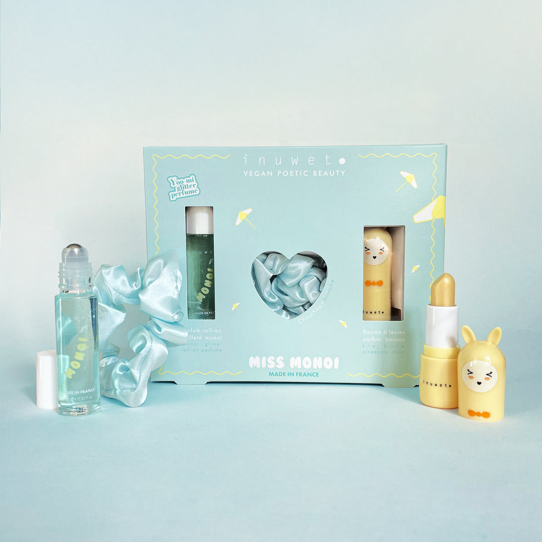 Set regalo Miss Monoi: perfume, scrunchie y labial de piña