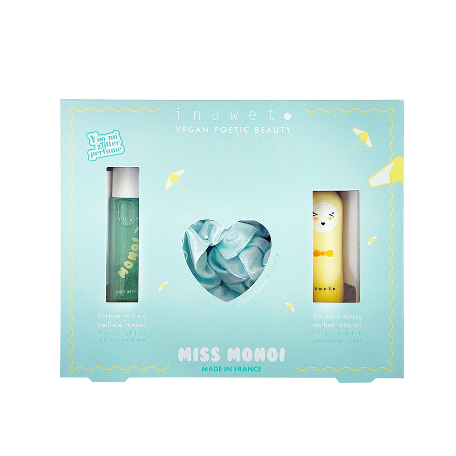 Set regalo Miss Monoi: perfume, scrunchie y labial de piña