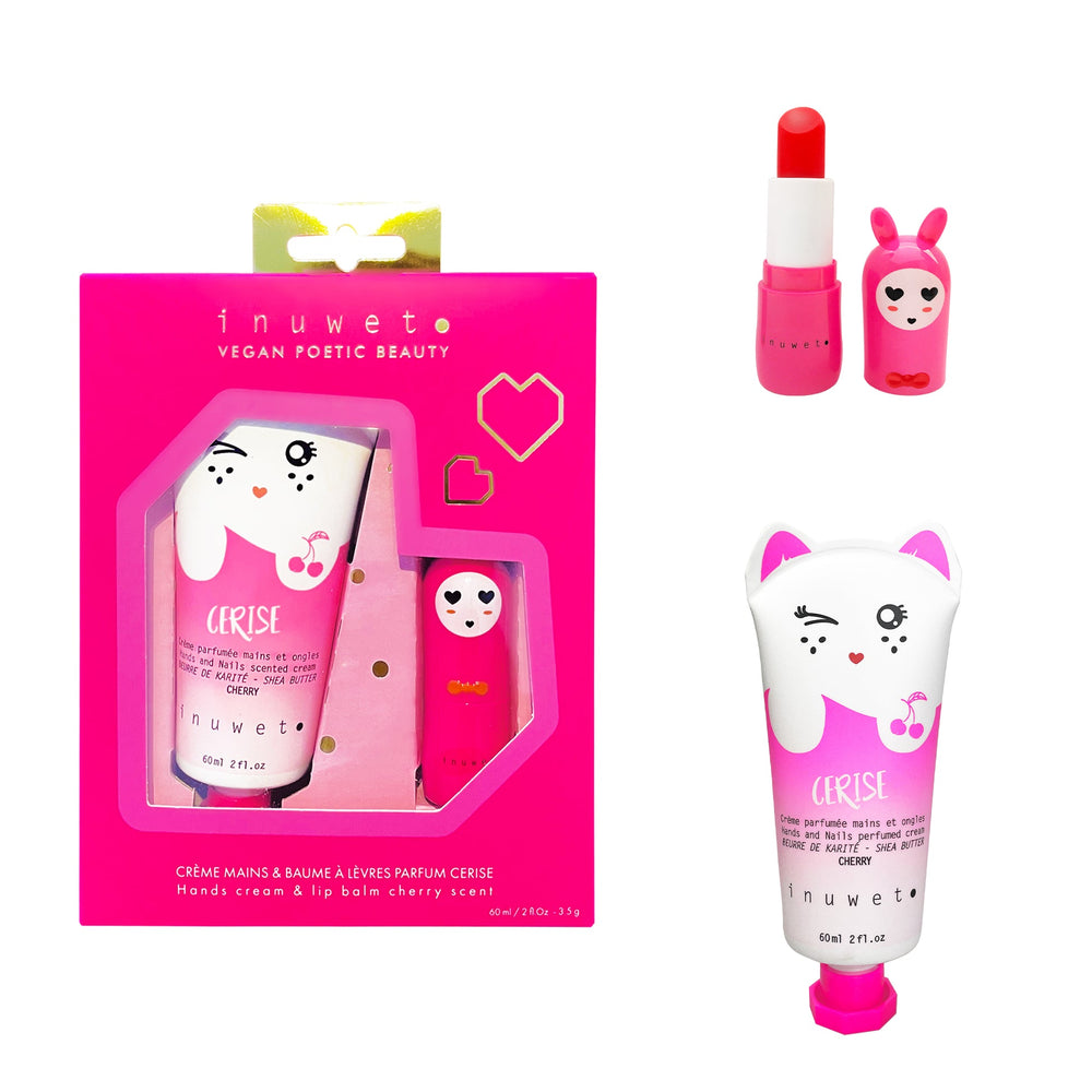 Set de regalo Wiz: bálsamo labial y crema de manos - Cereza