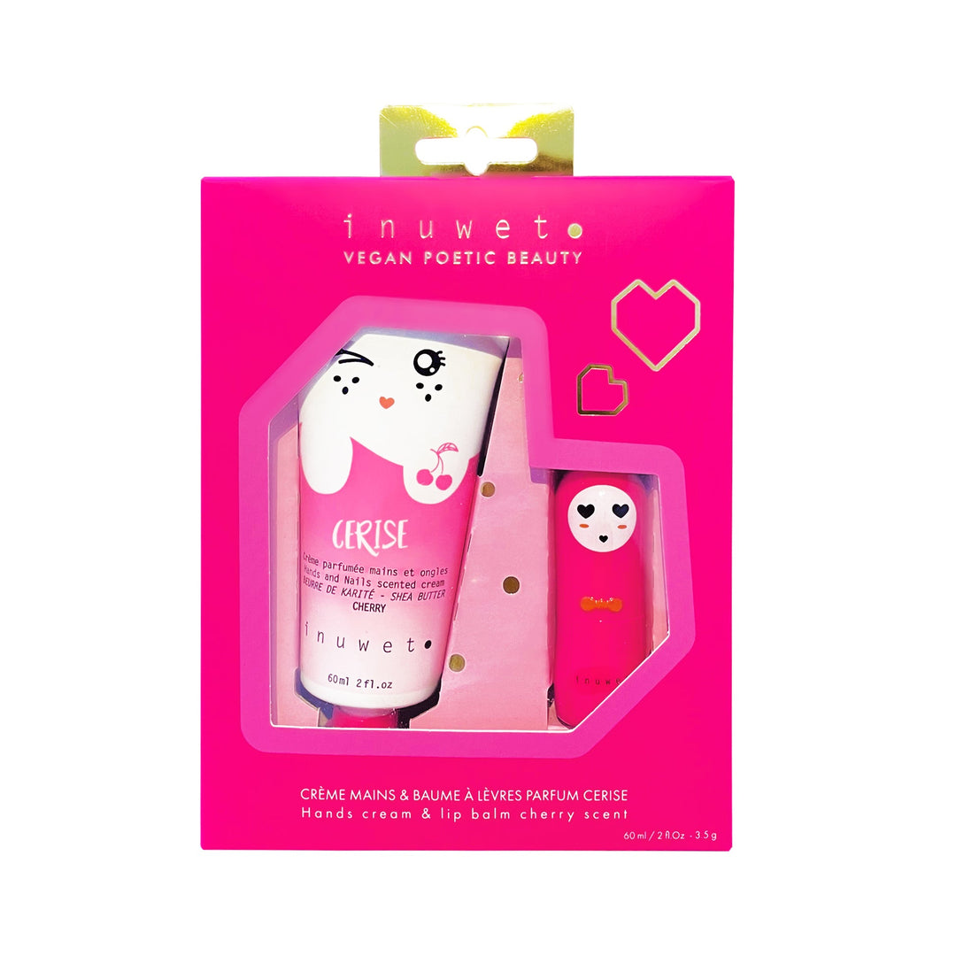 Set de regalo Wiz: bálsamo labial y crema de manos - Cereza