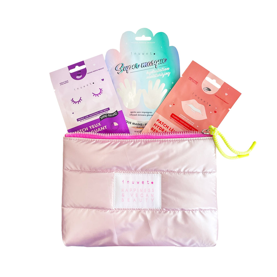 Neceser Ibiza: incluye máscara para labios, parches para ojos y mascarilla de manos hidratante