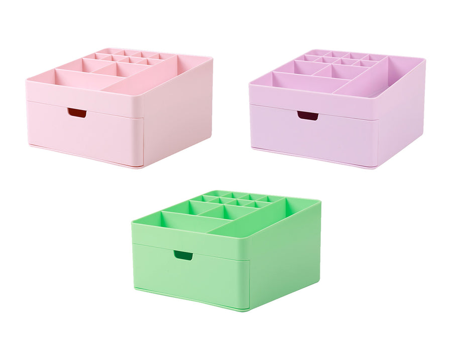 Organizador de maquillaje rectangular con cajón