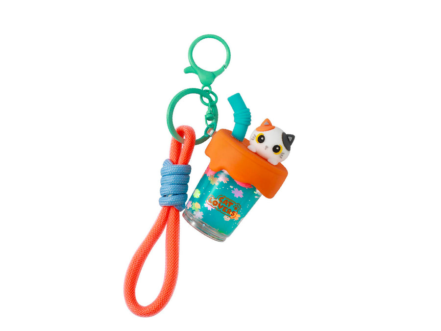 Llaveros Bubble Tea - Orange Cat