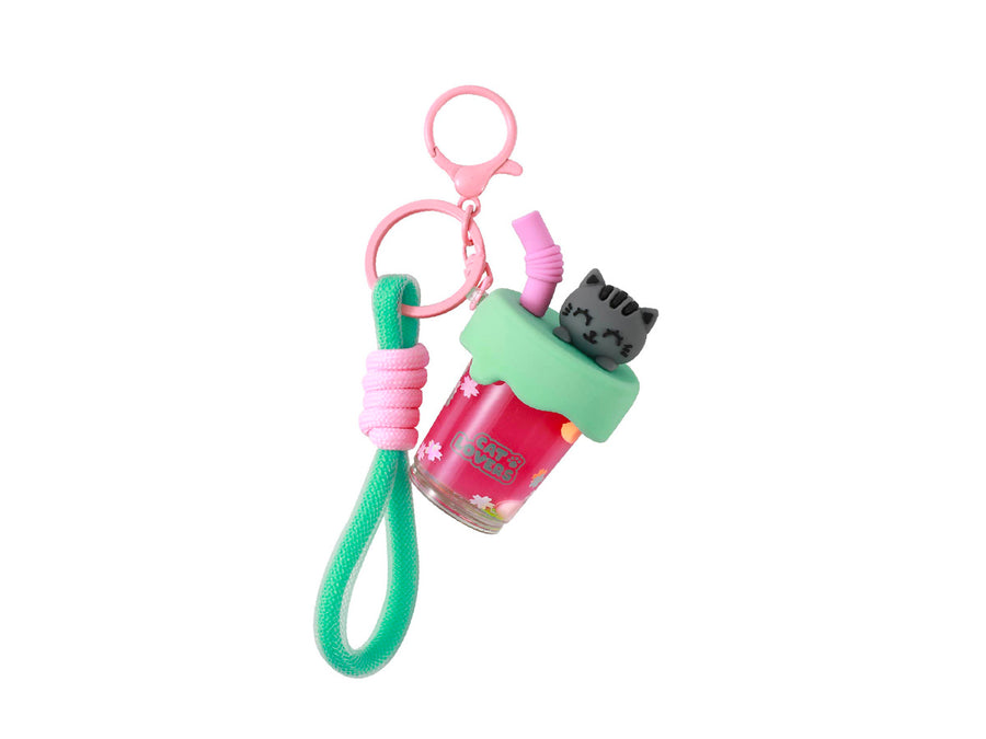 Llaveros Bubble Tea - Grey Cat