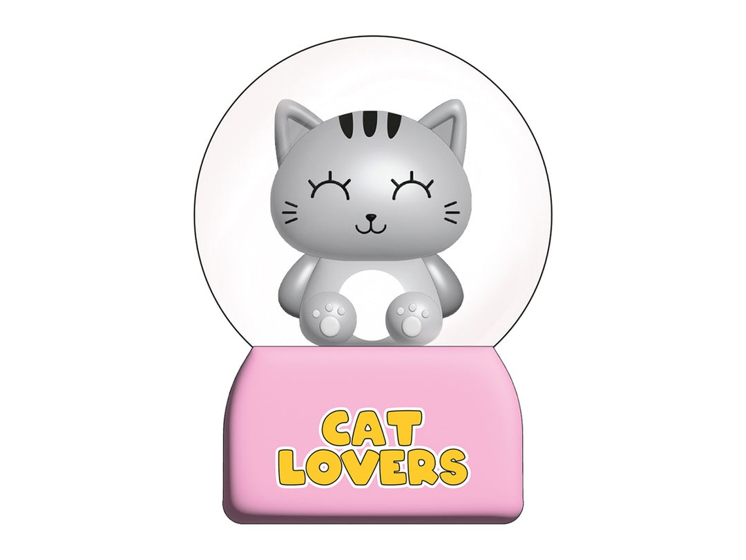 Bola de nieve Grey Cat con luz 