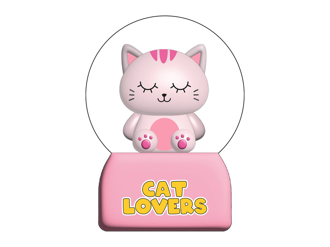 Bola de nieve Pink Cat con luz