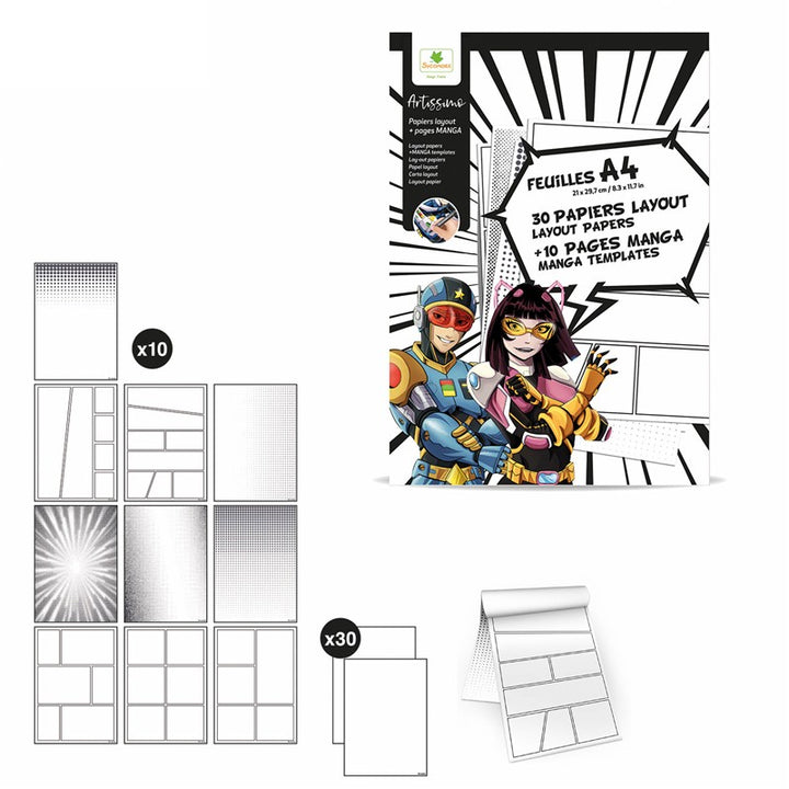 Manga - Maquetación de Papeles Pad A4 + Texturas