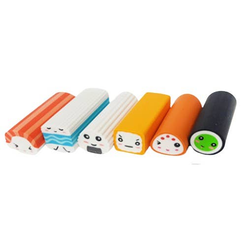 Bonita goma de borrar con forma de shushi, con forma de shushi, caja aleatoria