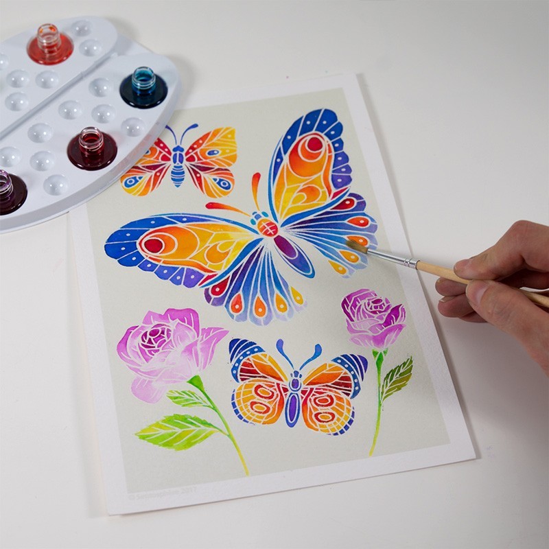 Aquarellum Junior de Mariposas y Flores