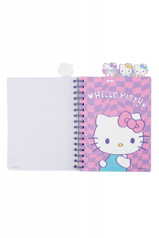 Cuaderno espiral A5 con divisores 100 hojas cuadrícula Hello Kitty - Colorful