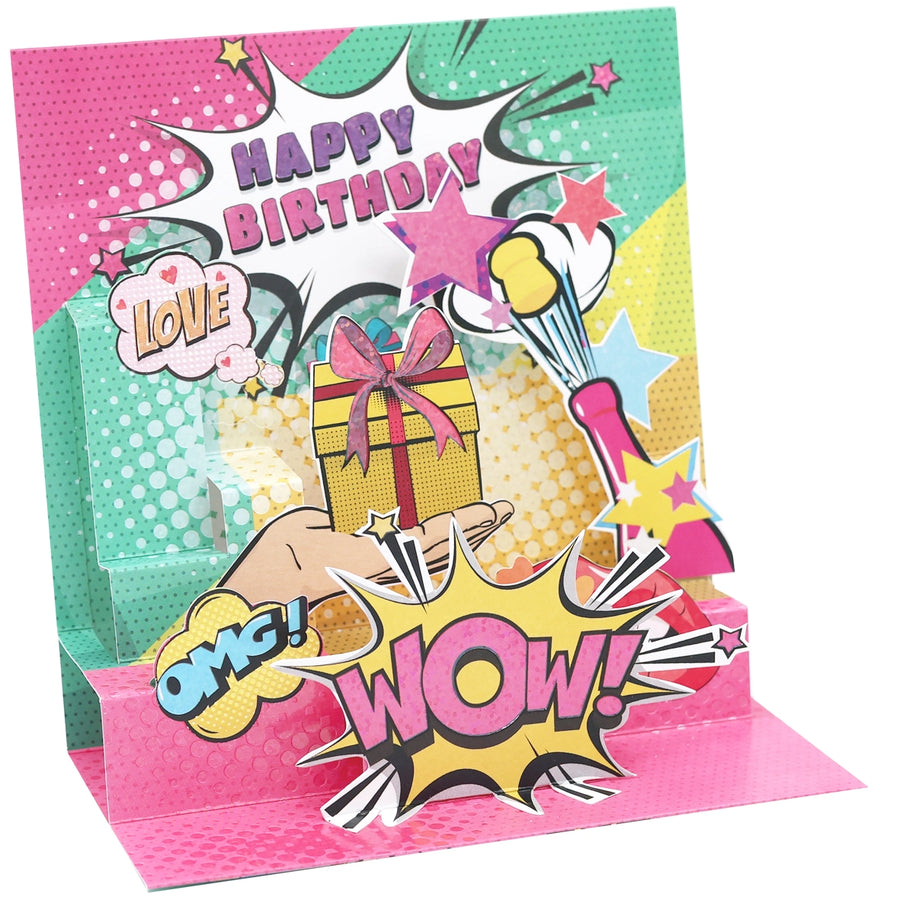 Tarjeta felicitación 3D Pop-Up Cumpleaños Warhol