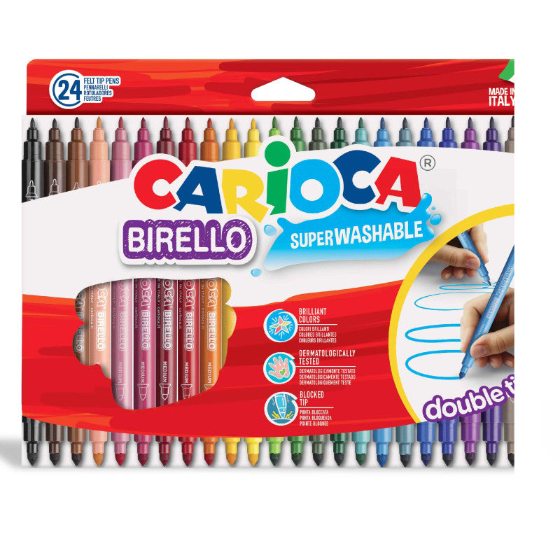 Rotulador Carioca Birello doble punta 24 colores surtidos