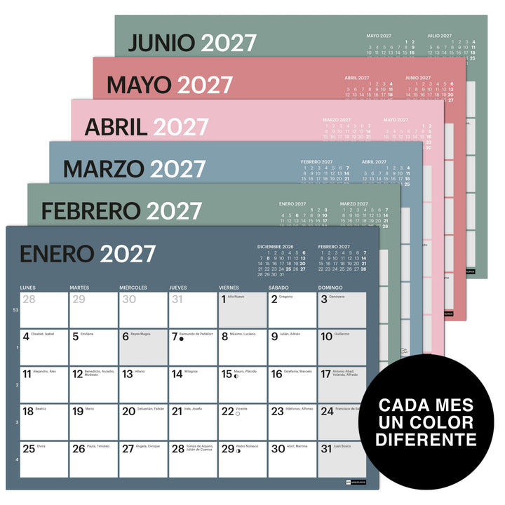 Calendario 18 Meses Sobremesa A5 Para Escribir Chromat 2026-27