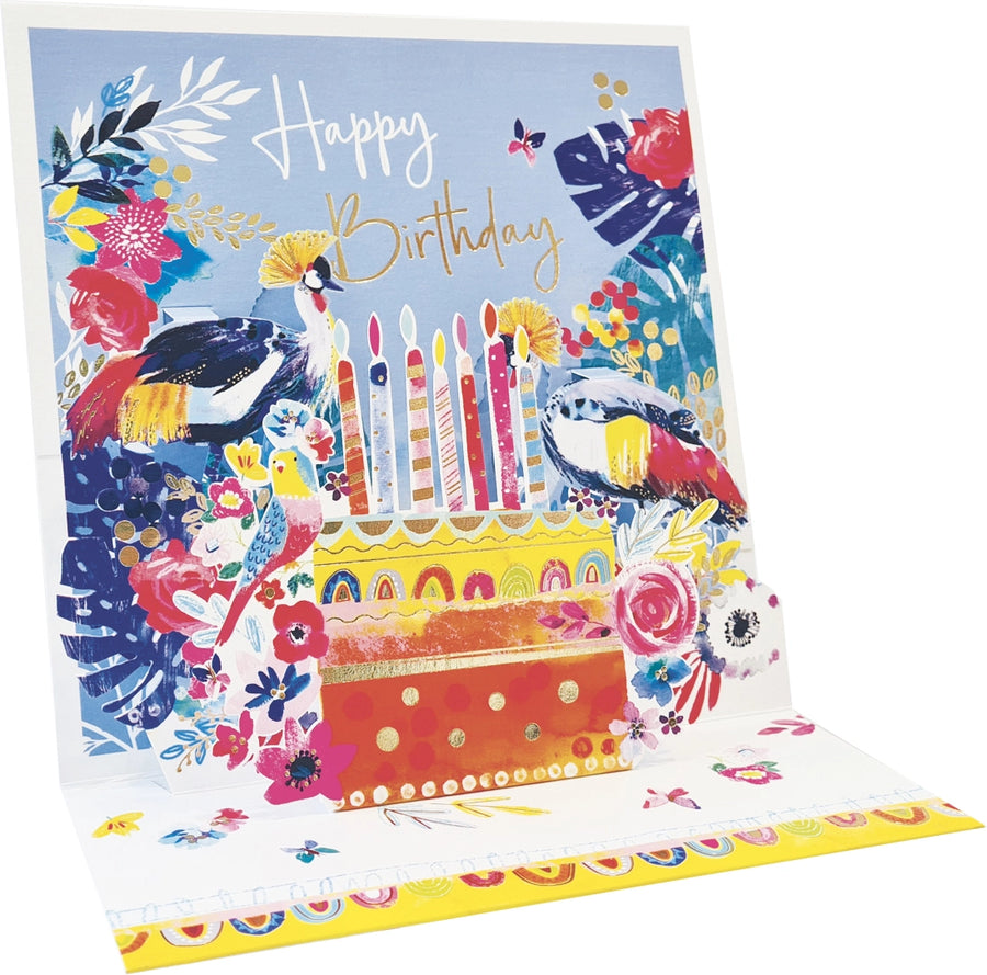 Tarjeta felicitación 3D Pop-Up Pastel de cumpleaños