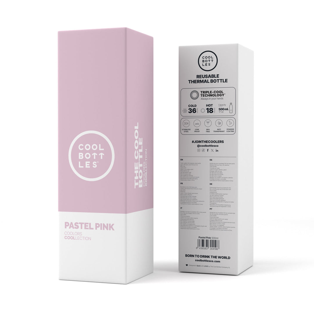 The bottles coolors - Botella de acero inoxidable 500 ml - Pastel Pink