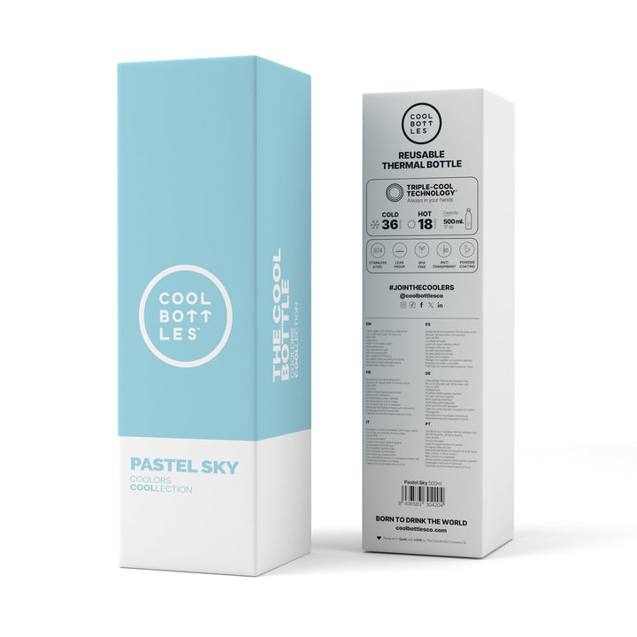 The bottles coolors - Botella de acero inoxidable 500 ml - Pastel Sky