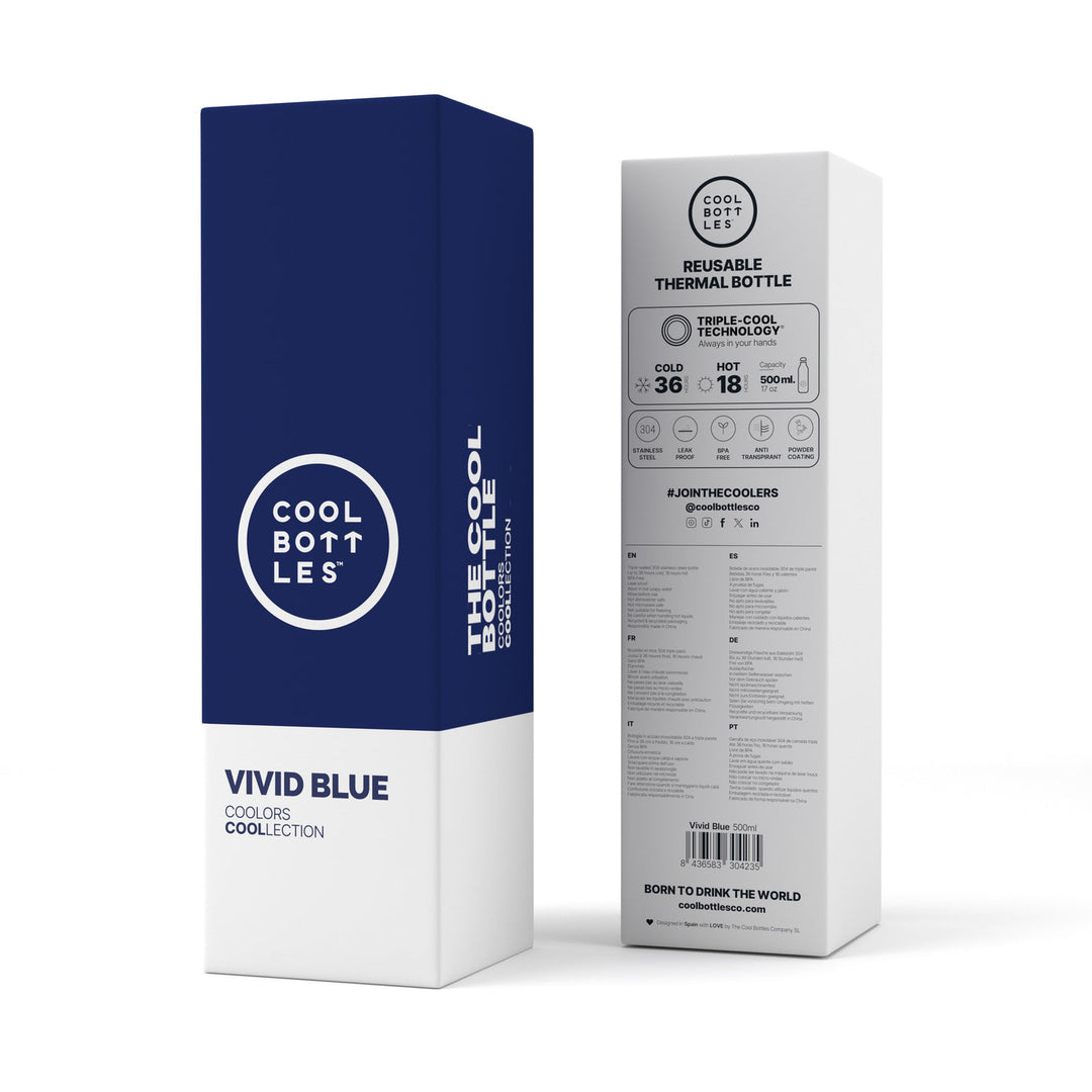 The bottles coolors - Botella de acero inoxidable 500 ml - Vivid Blue