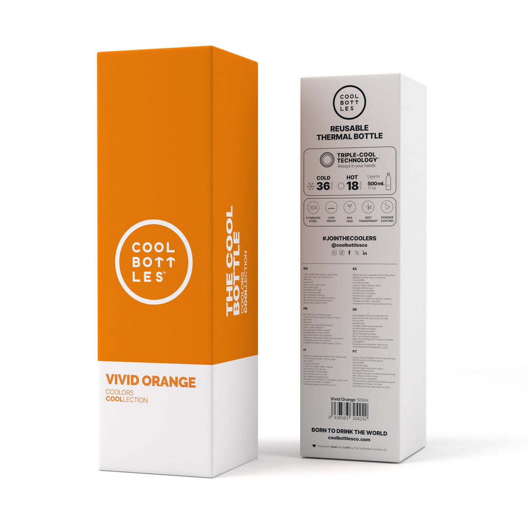 The bottles coolors - Botella de acero inoxidable 500 ml - Vivid Orange