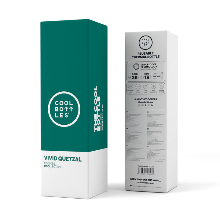 The bottles coolors - Botella de acero inoxidable 500 ml - Vivid Quetzal