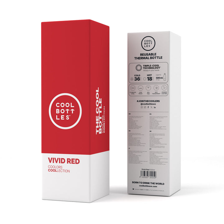 The bottles coolors - Botella de acero inoxidable 500 ml - Vivid Red