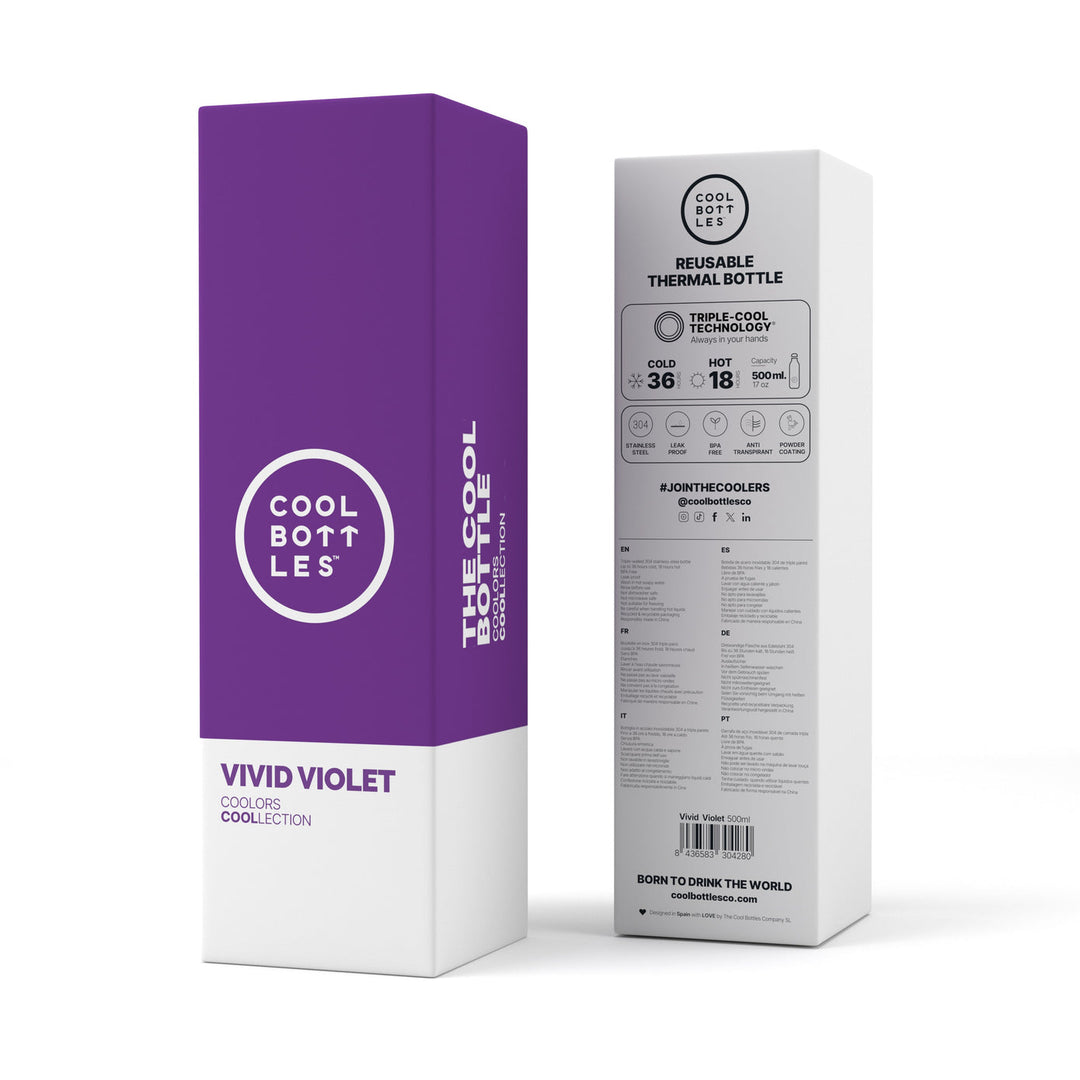 The bottles coolors - Botella de acero inoxidable 500 ml - Vivid Violet