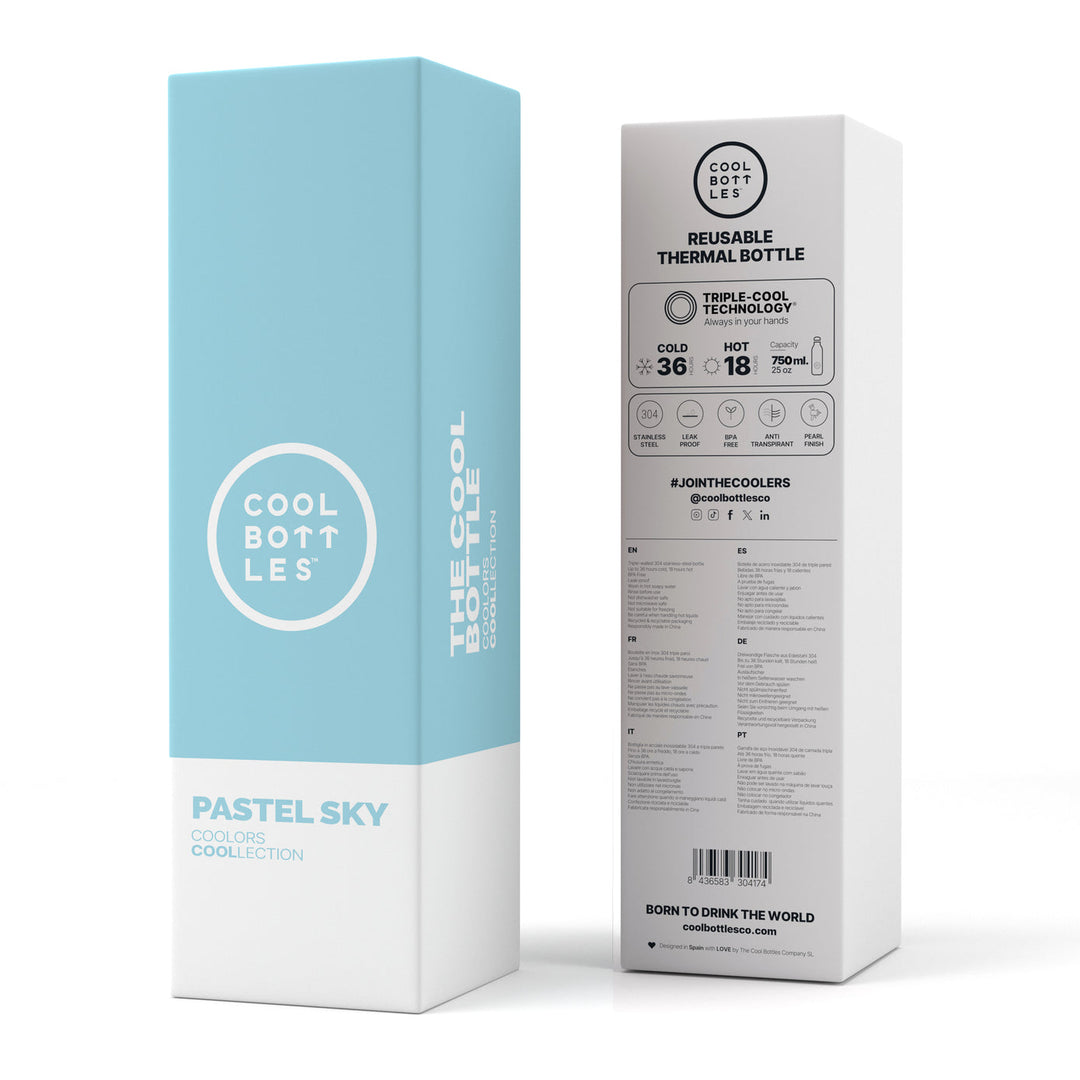 The bottles coolors - Botella de acero inoxidable 750 ml - Pastel Sky