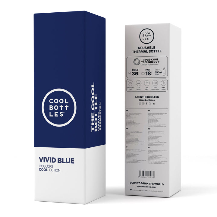 The bottles coolors - Botella de acero inoxidable 750 ml  - Vivid Blue
