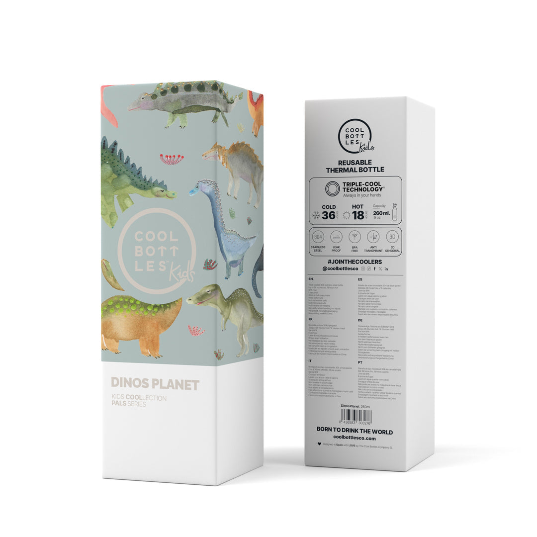 The Kids Bottle - Botella de agua para niños 260 ml - Dinos Planet
