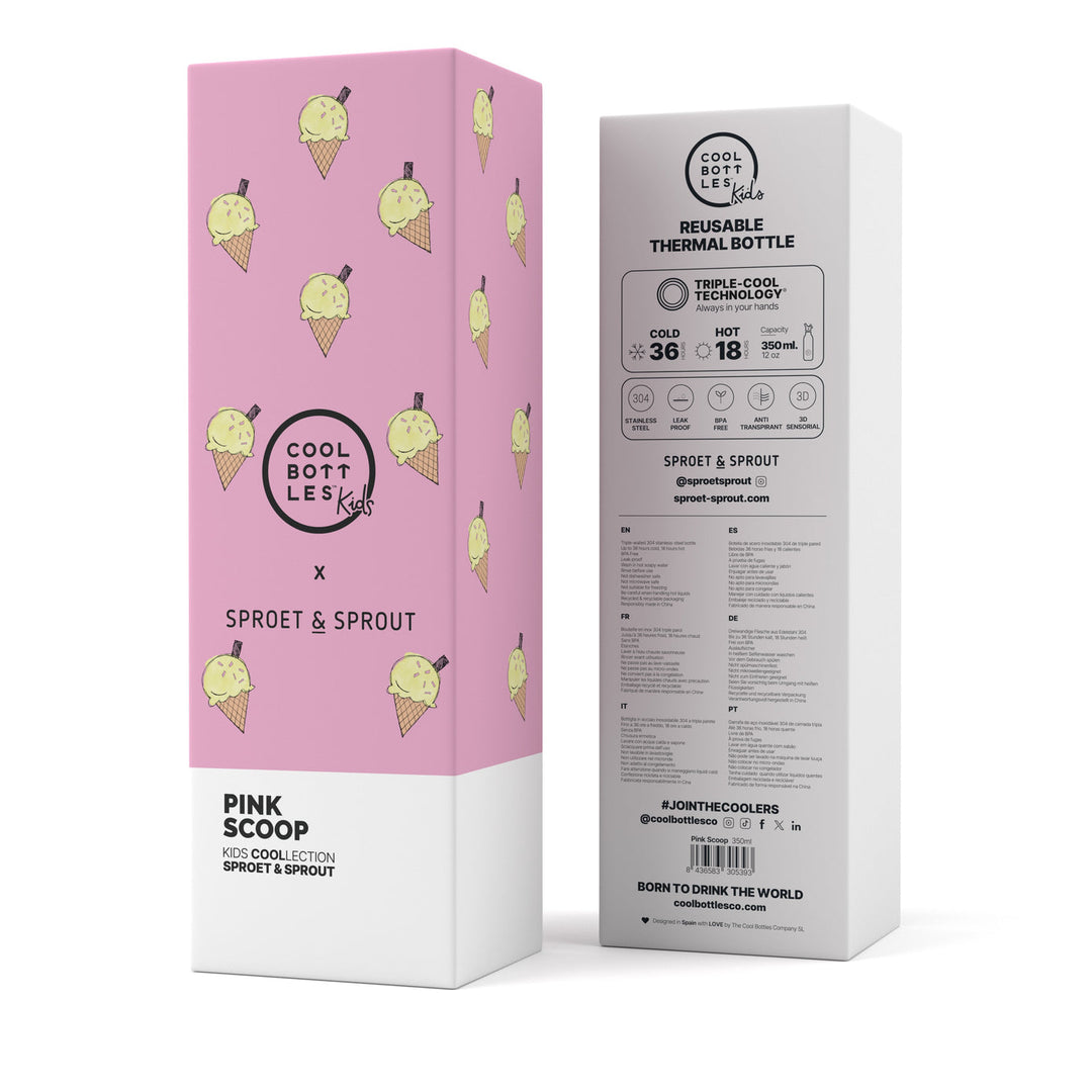 The bottles kids - Botella de agua para niños 350 ml - SPRT & Pink Scoop  350ml