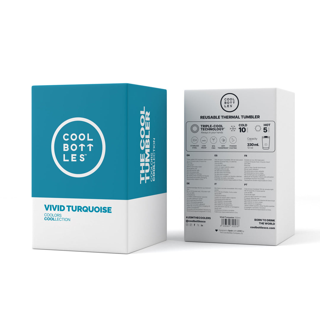 The Tumblers Coolors - Vaso de acero inoxidable 330 ml - Vivid Turquoise