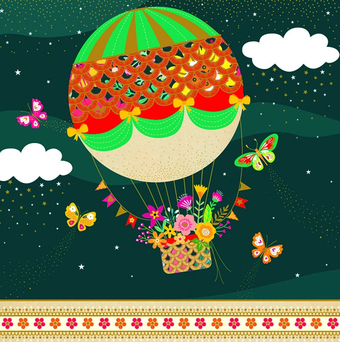 Tarjeta felicitación Arabesque Globo aerostático